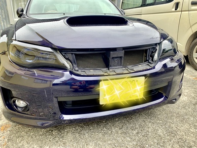 WRX STIのSTIエンブレムを前後交換しました。